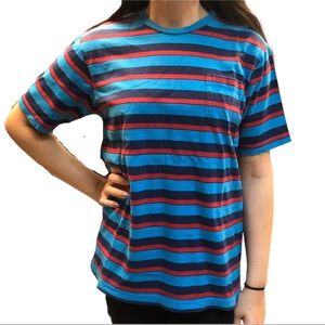 basic striped tee with pocket